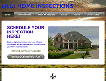 Tablet Screenshot of lillyhomeinspections.com